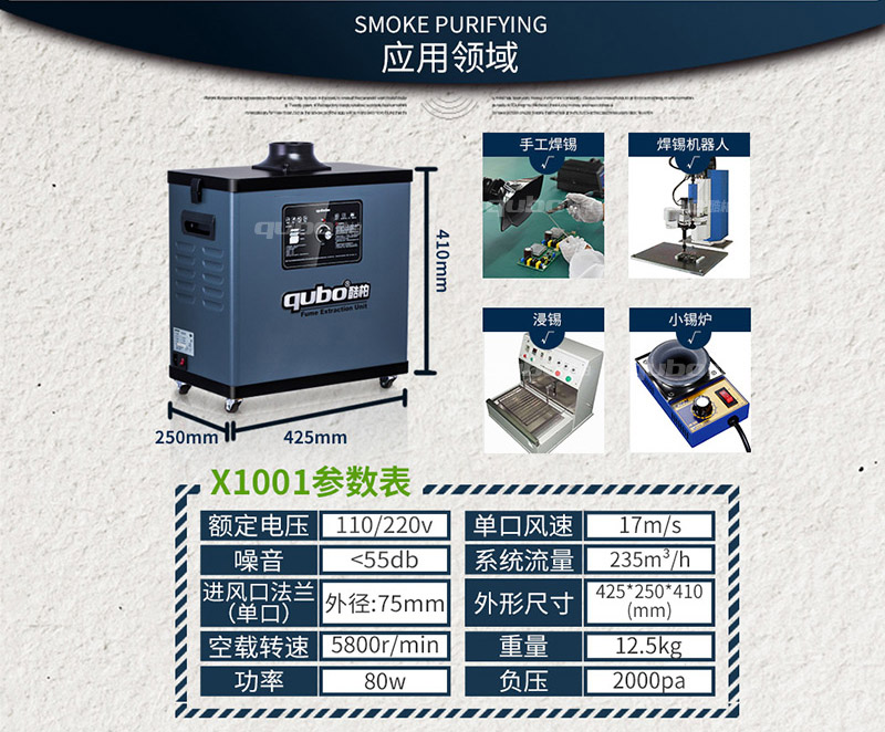 焊锡吸烟机X1002应用领域